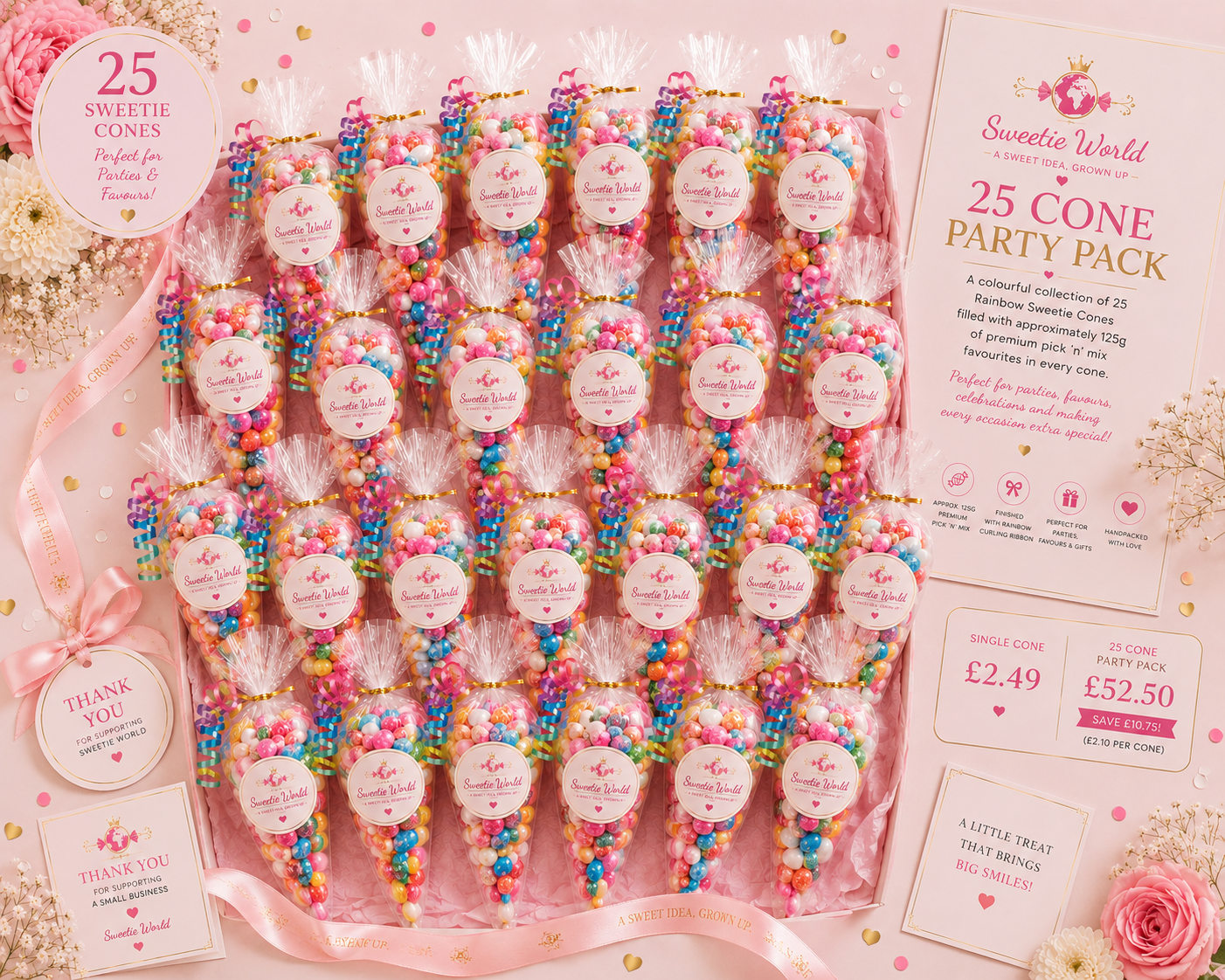 25 Candy  Cone Party Pack